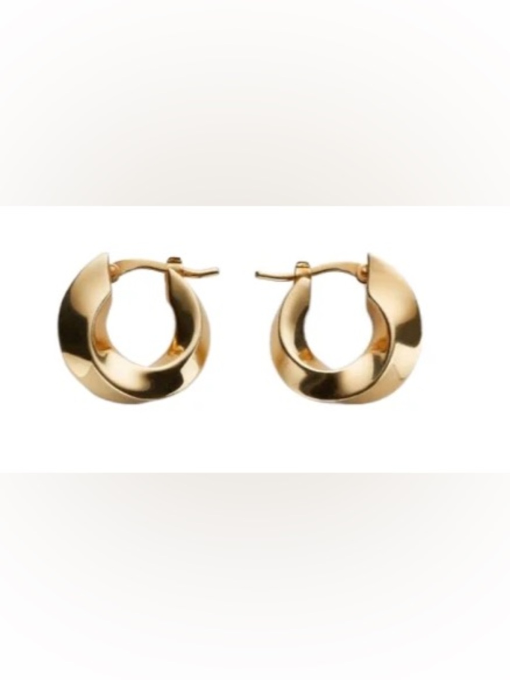 Bottega Veneta Gold Twisted Hoop Earrings